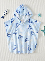 Poncho de Praia Infantil Menino com Capuz Baleia 004 Poncho Menino 01 Kabannas 