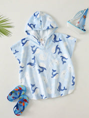 Poncho de Praia Infantil Menino com Capuz Baleia 004 Poncho Menino 01 Kabannas 
