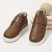 Bota Infantil Casual Cano Curto Couro Sintético Velcro Forro Macio