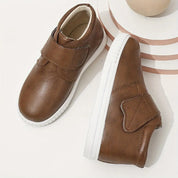 Bota Infantil Casual Cano Curto Couro Sintético Velcro Forro Macio
