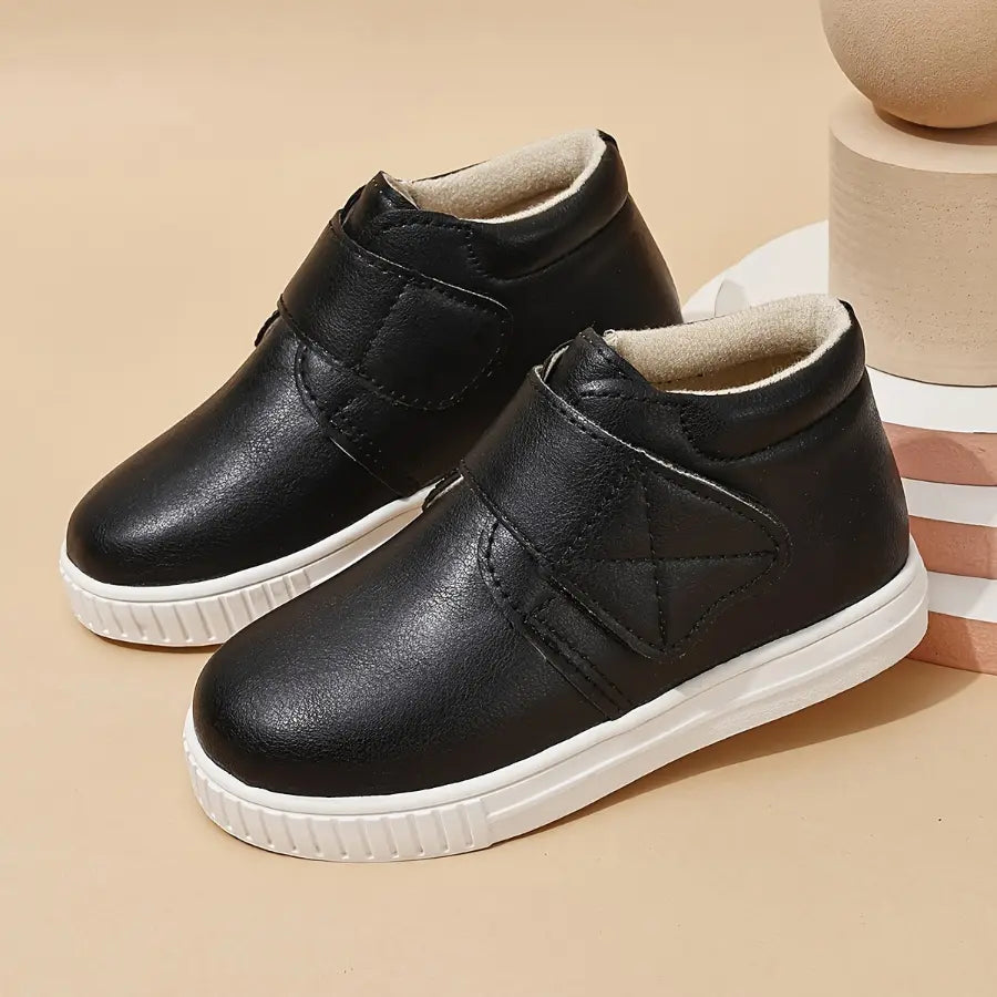 Bota Infantil Casual Cano Curto Couro Sintético Velcro Forro Macio
