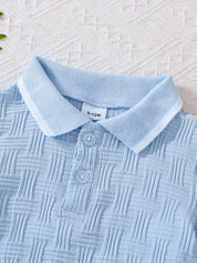 Conjunto Infantil Masculino 2 Peças Polo Manga Curta e Shorts Texturizado