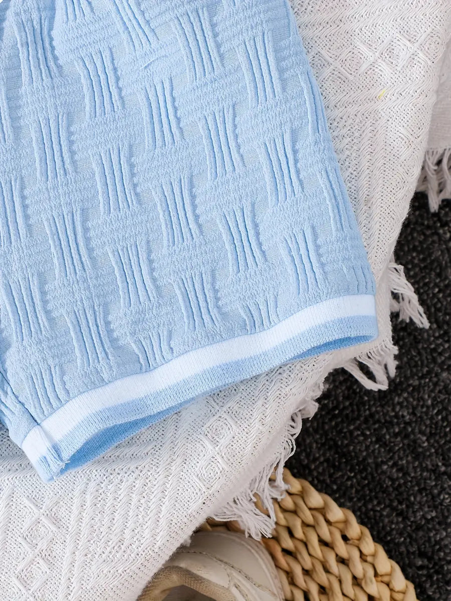 Conjunto Infantil Masculino 2 Peças Polo Manga Curta e Shorts Texturizado