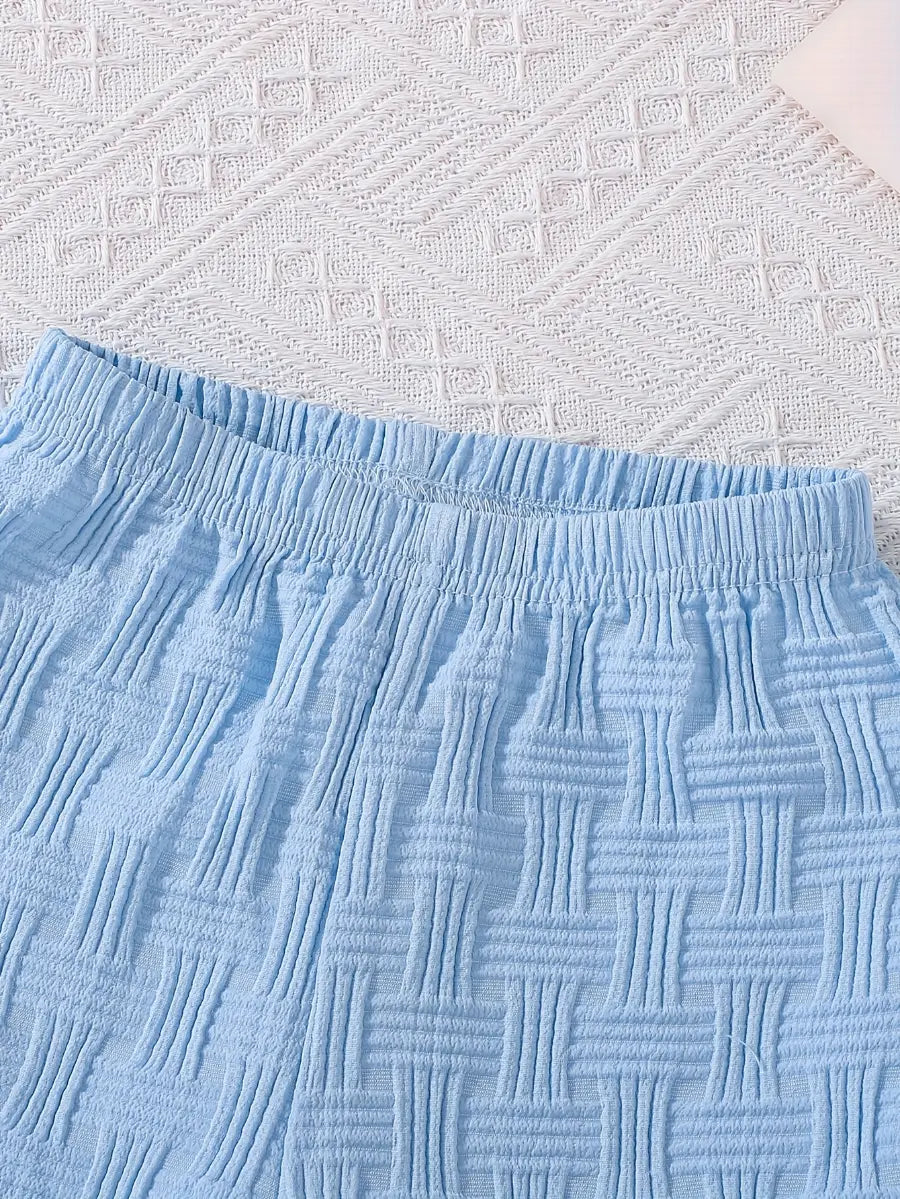 Conjunto Infantil Masculino 2 Peças Polo Manga Curta e Shorts Texturizado