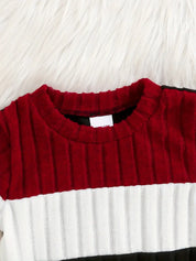Conjunto 2 Peças Infantil Menino Moletom Canelado Colorblock Blusa Manga Longa e Calça Jogger