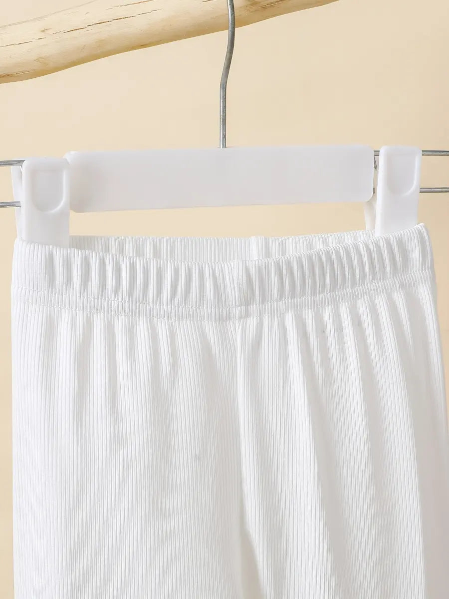 Conjunto 2 Peças Bebê Menina Blusa Manga Longa com Laços Calça Canelada