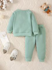 Conjunto Infantil Masculino Moletom Estampa Urso e Calça Jogger Manga Longa Gola Redonda