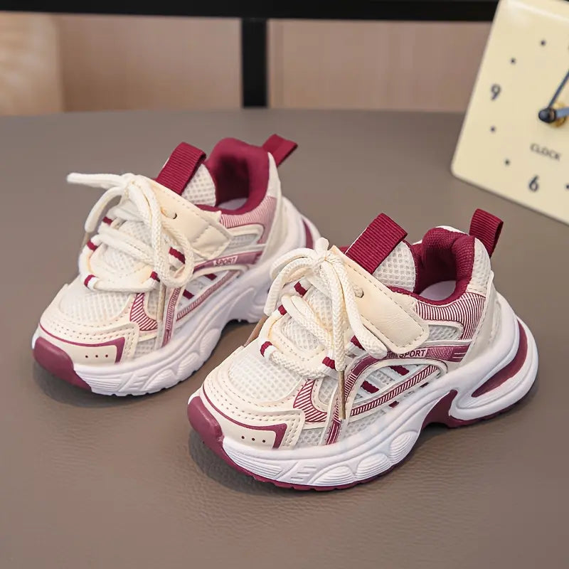 Tênis Infantil Feminino Casual Cano Baixo Respirável Sola EVA Cadarço
