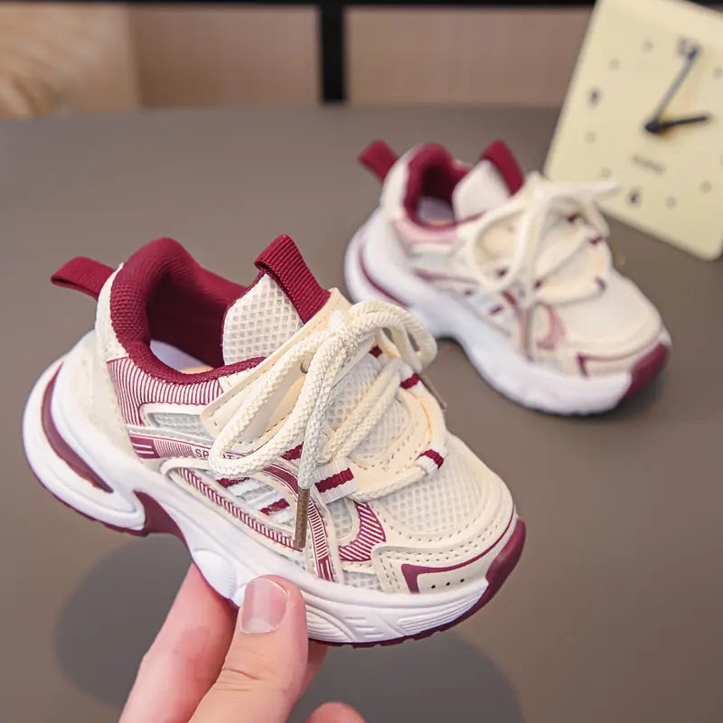 Tênis Infantil Feminino Casual Cano Baixo Respirável Sola EVA Cadarço