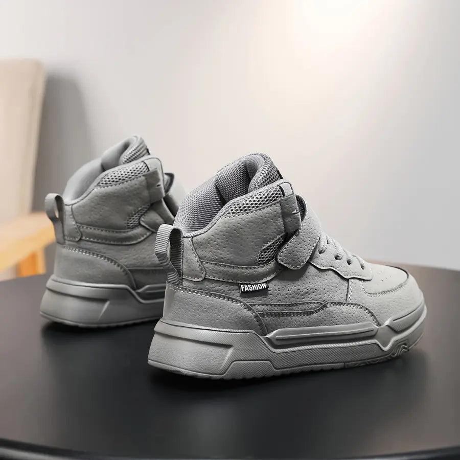 Tênis Cano Alto Infantil Casual Velcro e Cadarço Cabedal Sintético