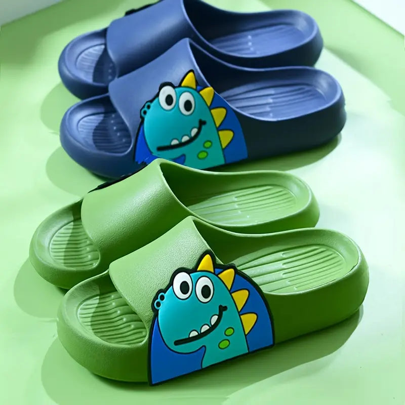 Chinelo Slide Infantil Dinossauro Sola Grossa Macio Antiderrapante