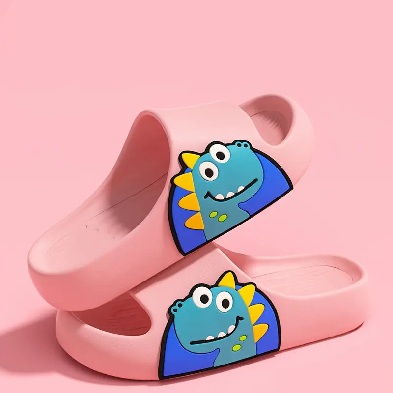 Chinelo Slide Infantil Dinossauro Sola Grossa Macio Antiderrapante