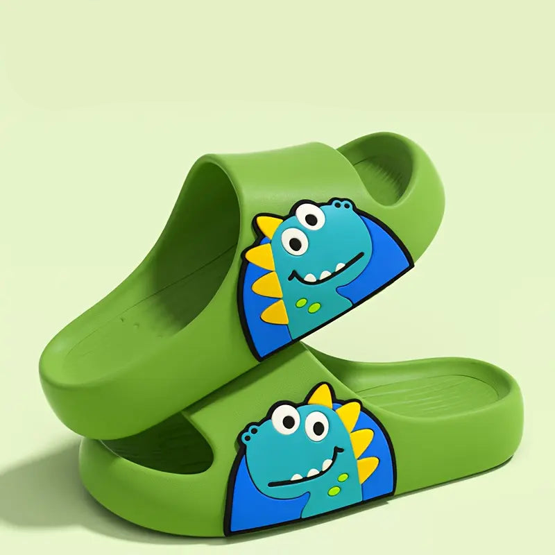 Chinelo Slide Infantil Dinossauro Sola Grossa Macio Antiderrapante