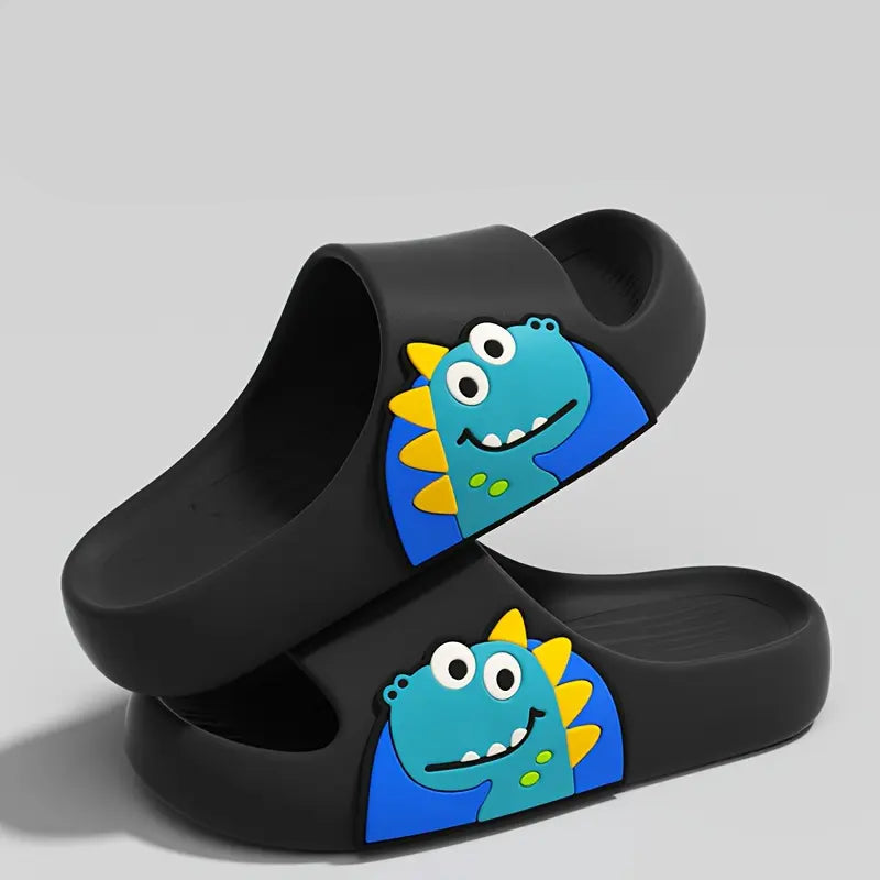 Chinelo Slide Infantil Dinossauro Sola Grossa Macio Antiderrapante