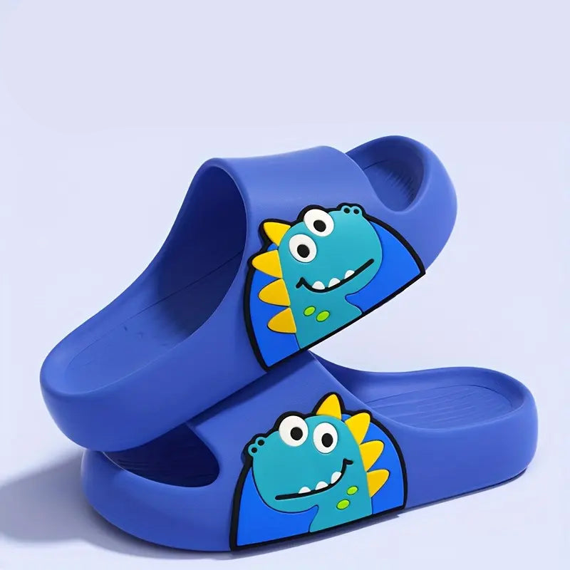 Chinelo Slide Infantil Dinossauro Sola Grossa Macio Antiderrapante