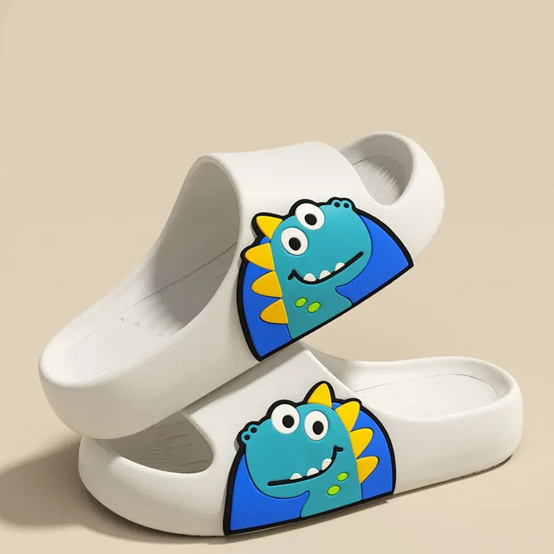 Chinelo Slide Infantil Dinossauro Sola Grossa Macio Antiderrapante