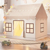 Casinha Barraca Infantil Tenda de Brincar Xadrez com Cortina