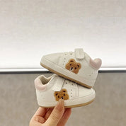 Tênis Bebê Primeiro Passo Menino Menina Estampa Urso Velcro Antiderrapante