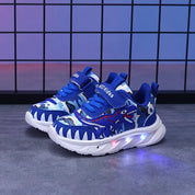 Tênis Infantil Masculino com Luz LED Estampa Dinossauro Velcro