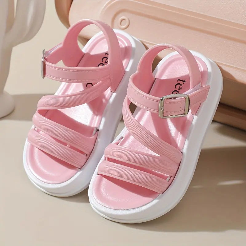 Sandália Infantil Feminina Estilo Romano Fivela