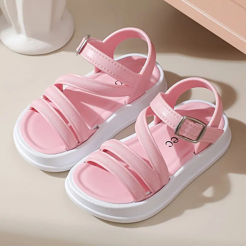 Sandália Infantil Feminina Estilo Romano Fivela