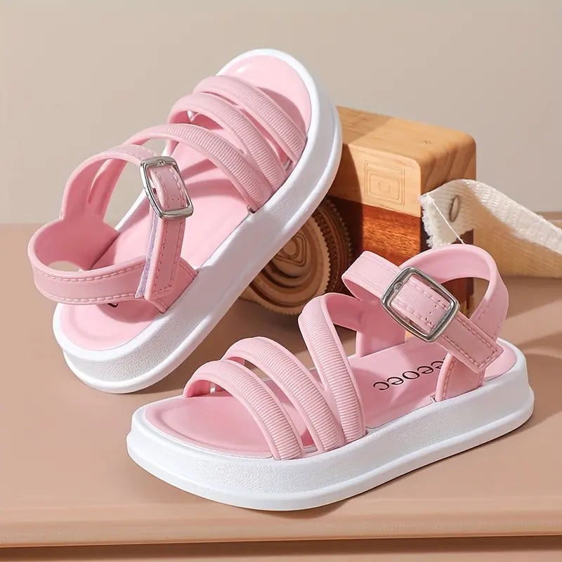 Sandália Infantil Feminina Estilo Romano Fivela