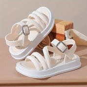 Sandália Infantil Feminina Estilo Romano Fivela