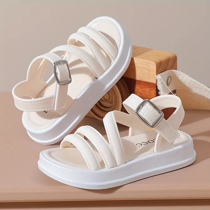 Sandália Infantil Feminina Estilo Romano Fivela
