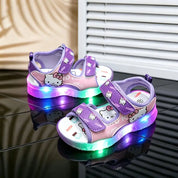Sandália Infantil LED Hello Kitty Velcro Meninas