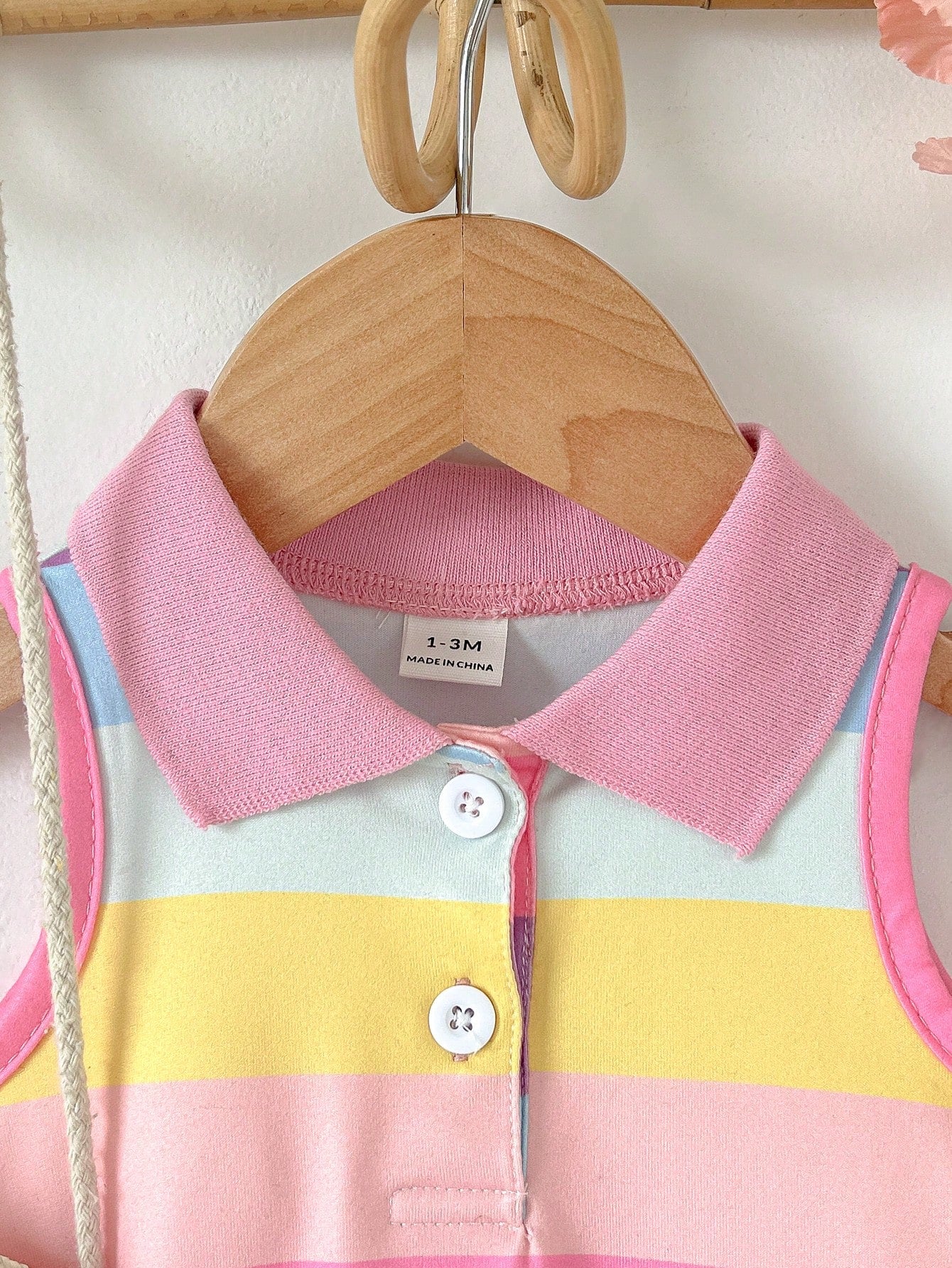 Vestido Bebê Menina Polo Listrado Arco-Íris