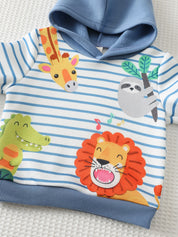 Conjunto Infantil Menino Moletom com Capuz e Estampa de Animais