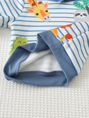 Conjunto Infantil Menino Moletom com Capuz e Estampa de Animais