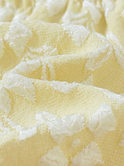 Macacão Romper Bebê Menina Jacquard Floral com Laço Frontal