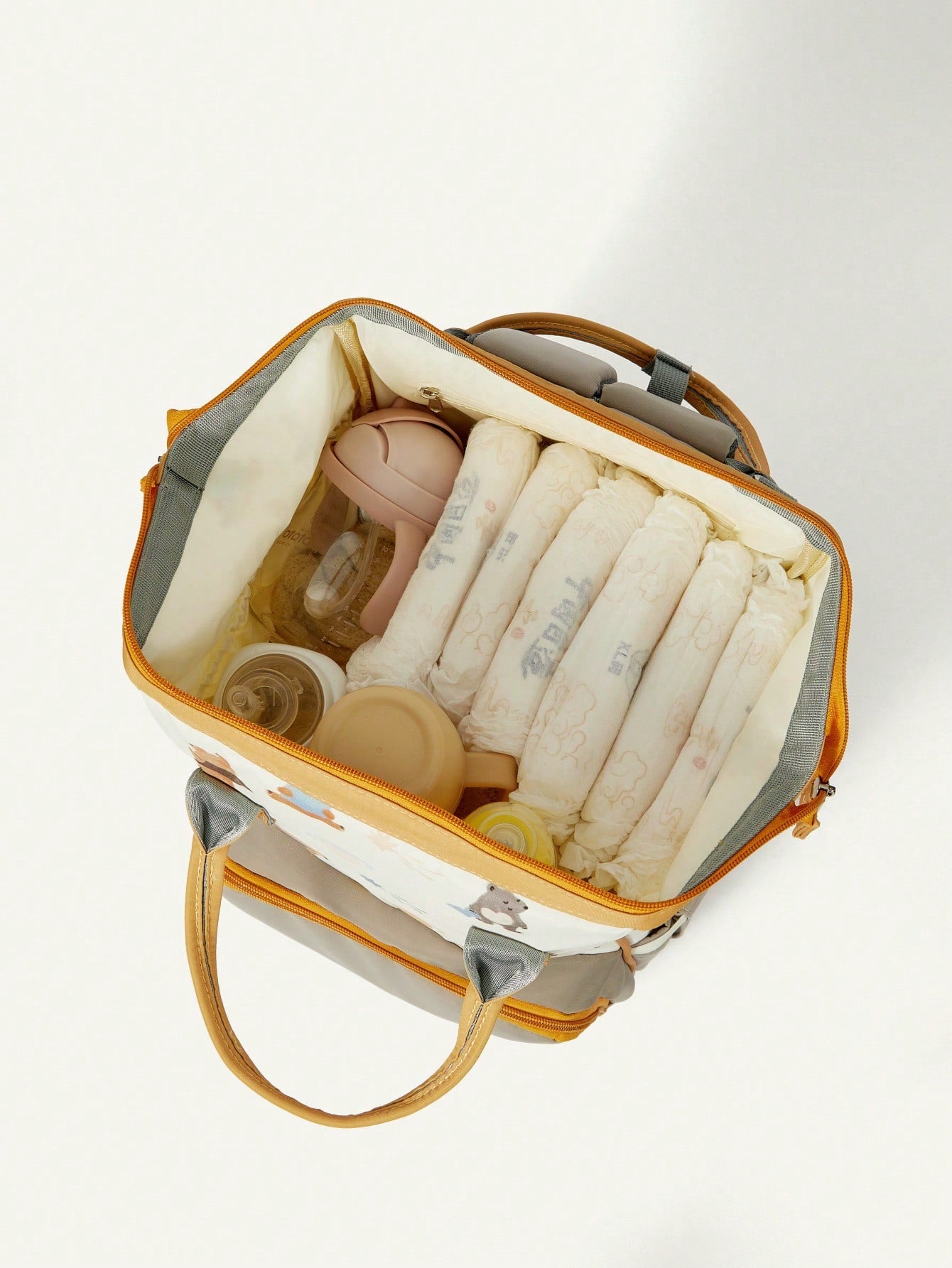 Mochila Maternidade para Fraldas Grande Capacidade com Estampa de Urso