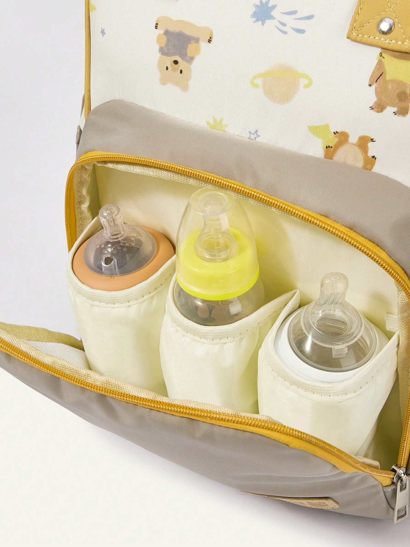 Mochila Maternidade para Fraldas Grande Capacidade com Estampa de Urso