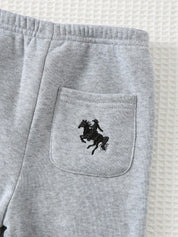 Conjunto Bebê Menino Moletom Bordado Cavalo e Calça