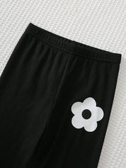 Conjunto Infantil Menina Moletom Listrado Floral e Legging