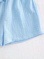 Conjunto Bebê Menina Blusa Floral Bordada e Shorts Musselina