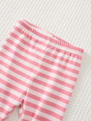 Conjunto Bebê Menina Moletom Ganso 3D e Calça Listrada