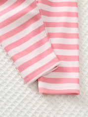 Conjunto Bebê Menina Moletom Ganso 3D e Calça Listrada
