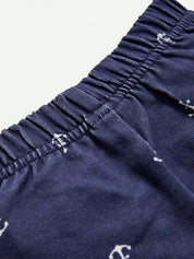 Conjunto Bebê Menino Camiseta e Shorts Estampa Âncora