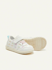 Tênis Infantil Menina Arco-Íris Velcro Branco