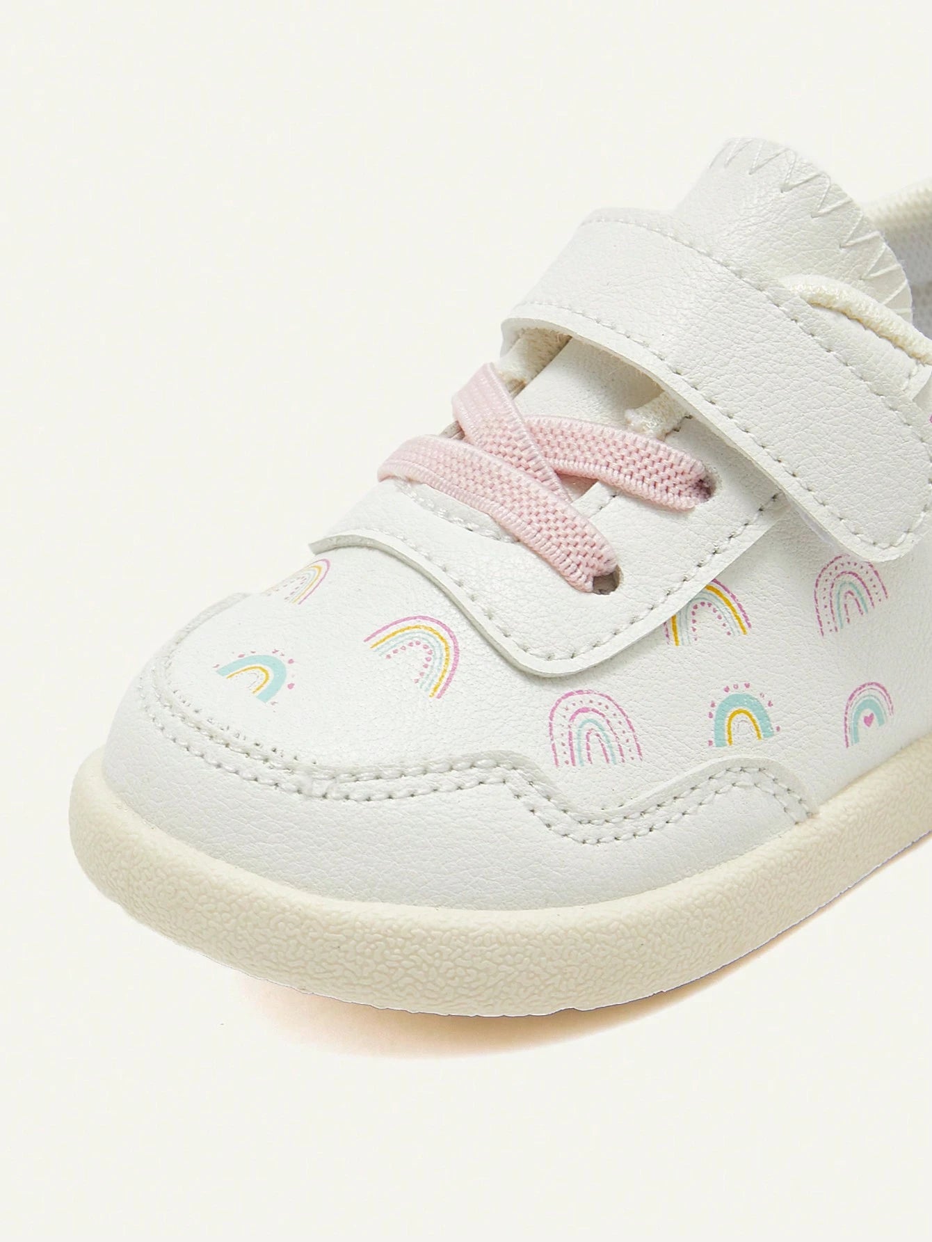 Tênis Infantil Menina Arco-Íris Velcro Branco