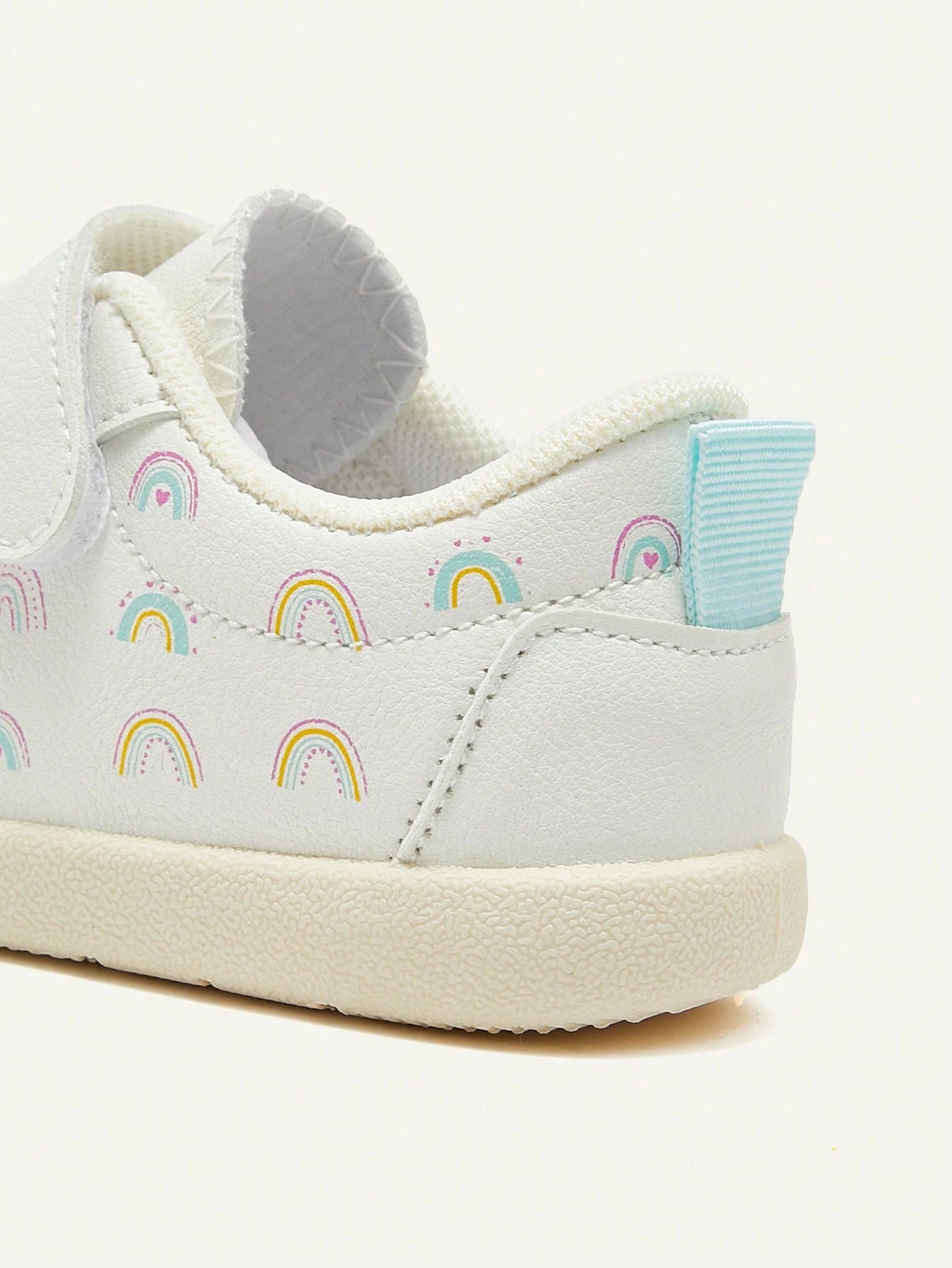 Tênis Infantil Menina Arco-Íris Velcro Branco