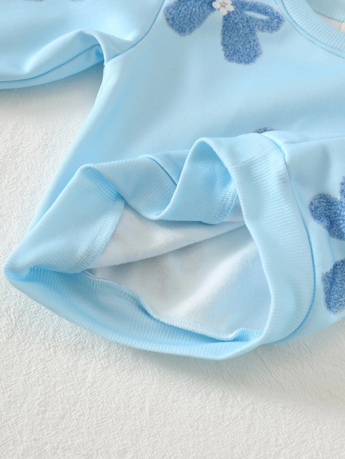 Conjunto Bebê Menina Moletom Laço Azul e Legging Listrada