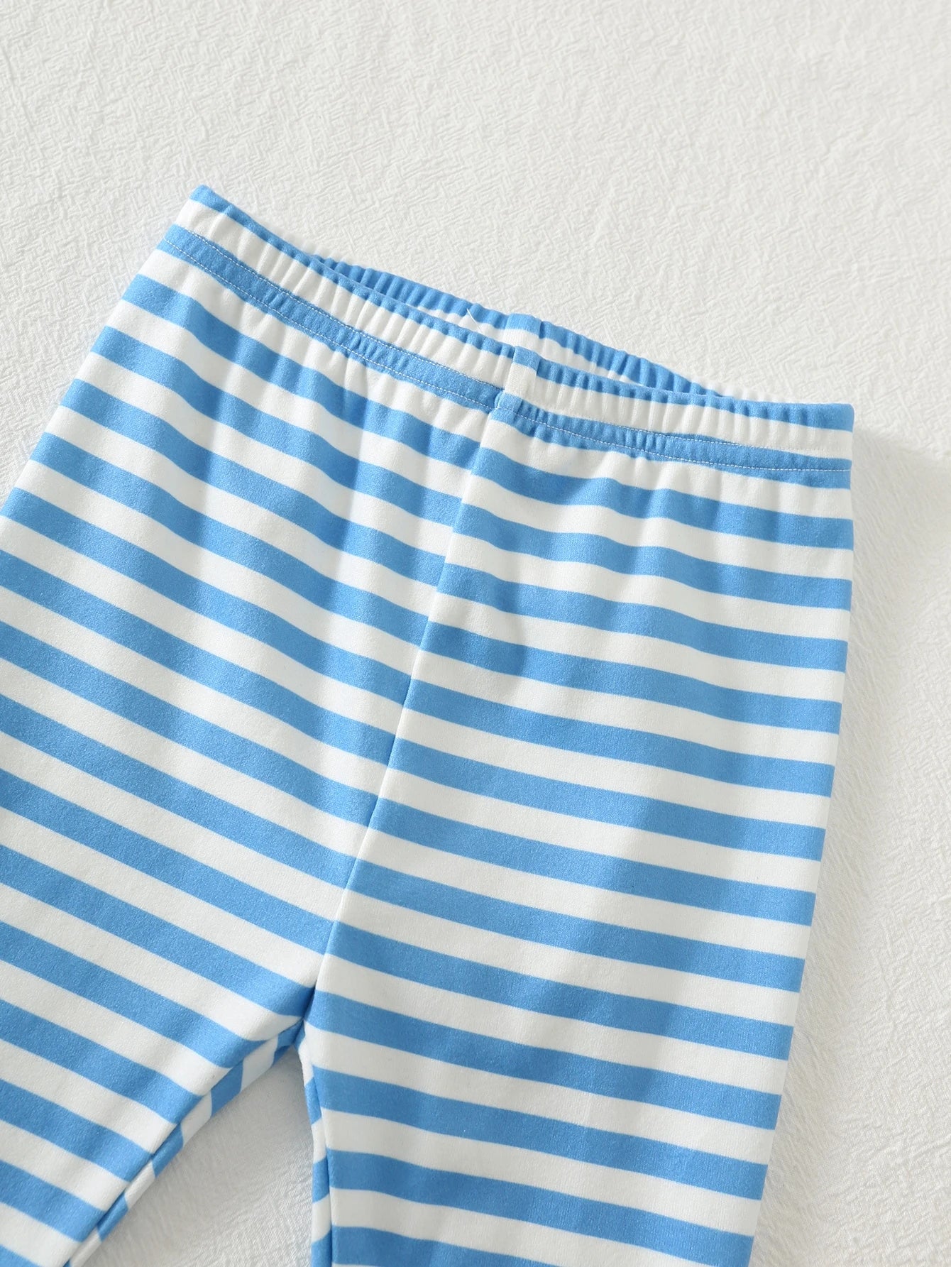 Conjunto Bebê Menina Moletom Laço Azul e Legging Listrada