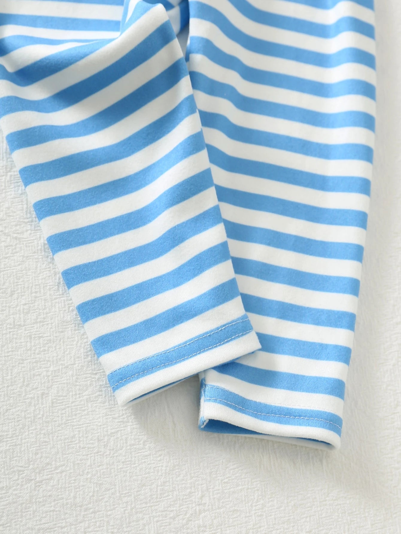Conjunto Bebê Menina Moletom Laço Azul e Legging Listrada