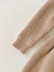 Vestido Tricô Bebê Menina Manga Longa com Babado
