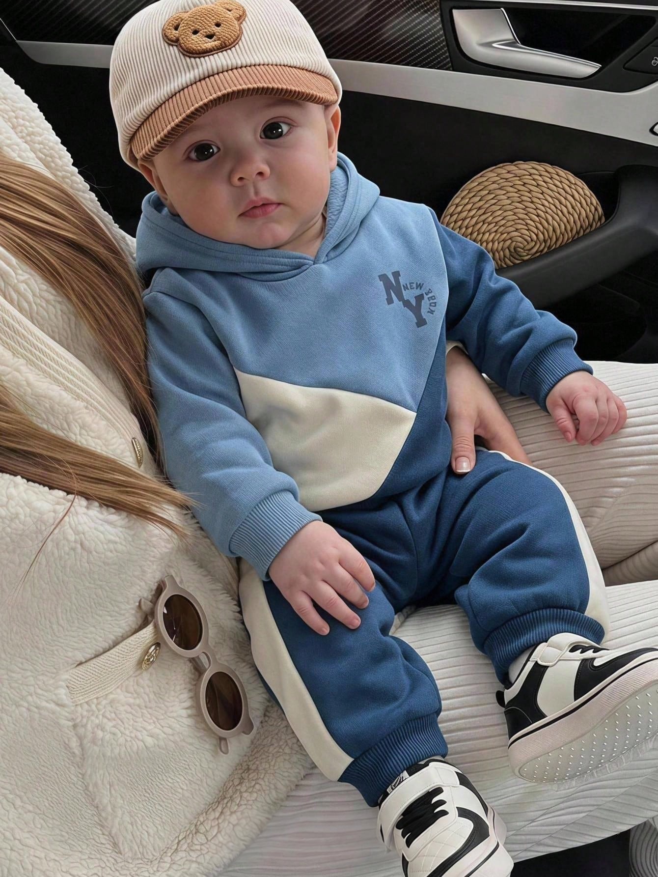 Conjunto Bebê Menino Moletom com Capuz e Calça Jogger NY