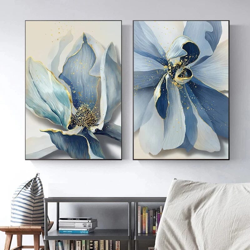 Quadro Decorativo Flor Azul Kabannas 